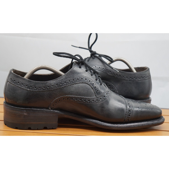 New! FREEBIRD Steven George Black Brogue Leather Oxford Wingtip Shoes Size 10 - Picture 9 of 14